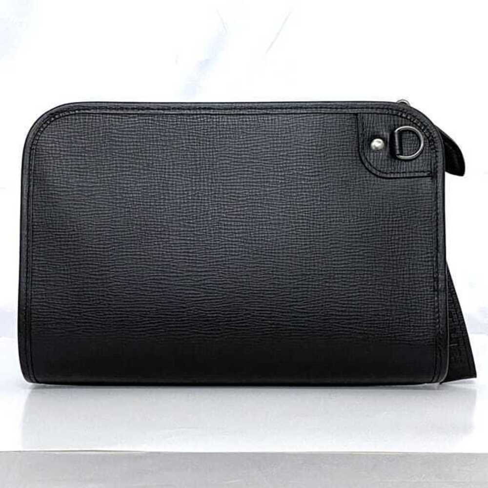 Burberry Shoulder Bag Black Nova Check KM Clutch Leather Strap Zipper - Picture 4 of 10